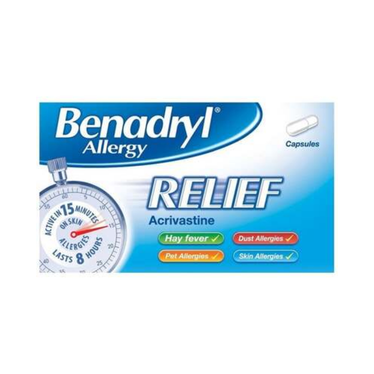 Benadryl Allergy Relief Capsules - Pack of 12