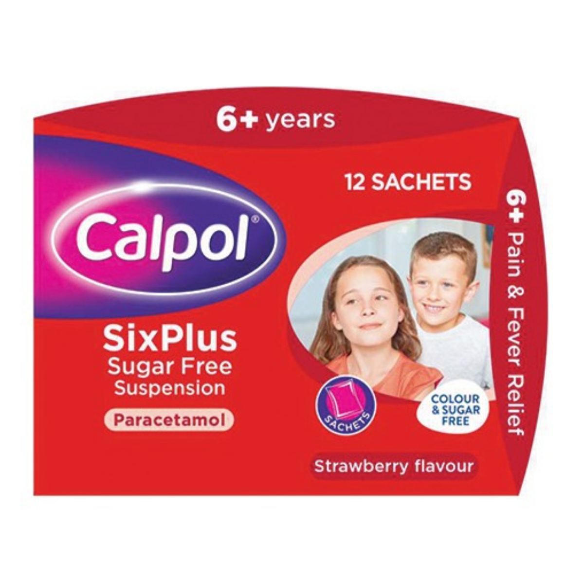 Calpol Six Plus Sugar-Free Suspension Sachets - Pack of 12