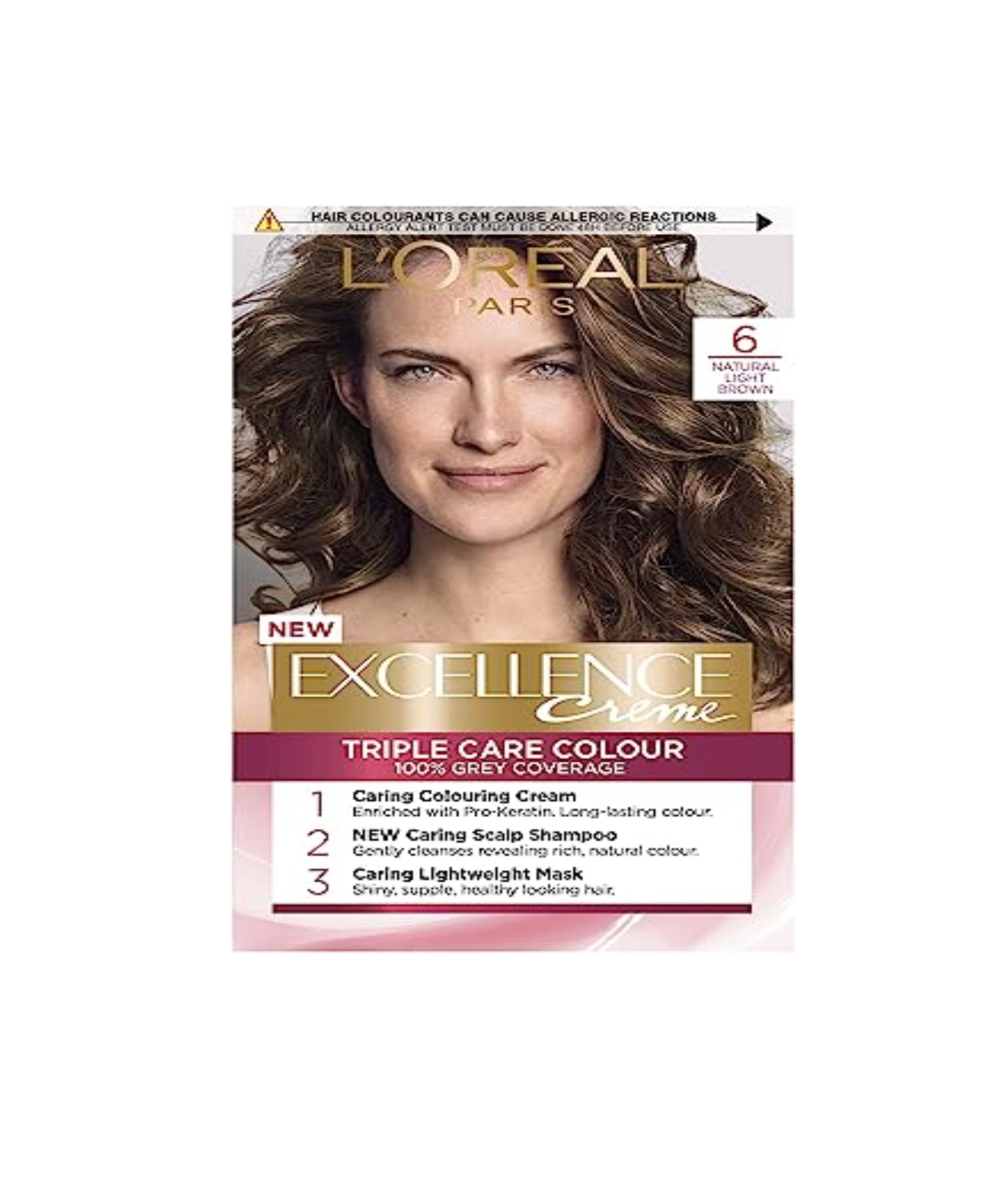 LOREAL PARIS EXCELLENCE CREME HAIR COLOUR- NATURAL LIGHT BROWN-6