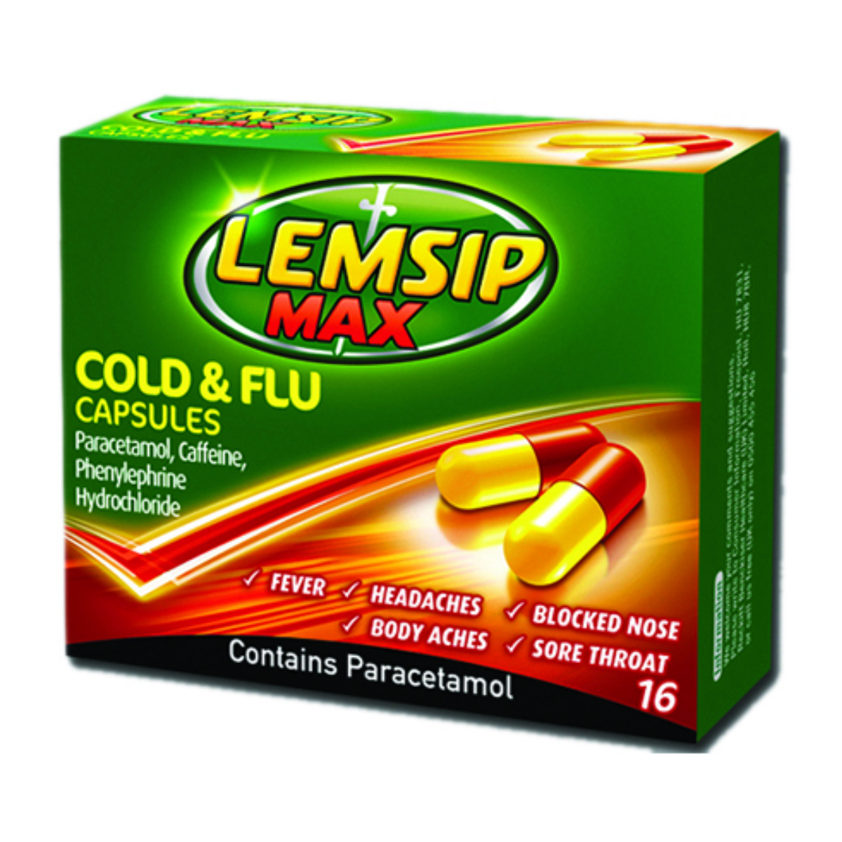 Lemsip Max Cold & Flu Capsules - Pack of 16