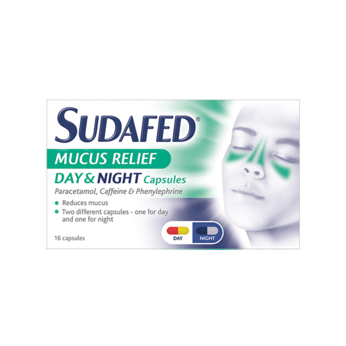 Sudafed Mucus Relief Day & Night Capsules - Pack of 16