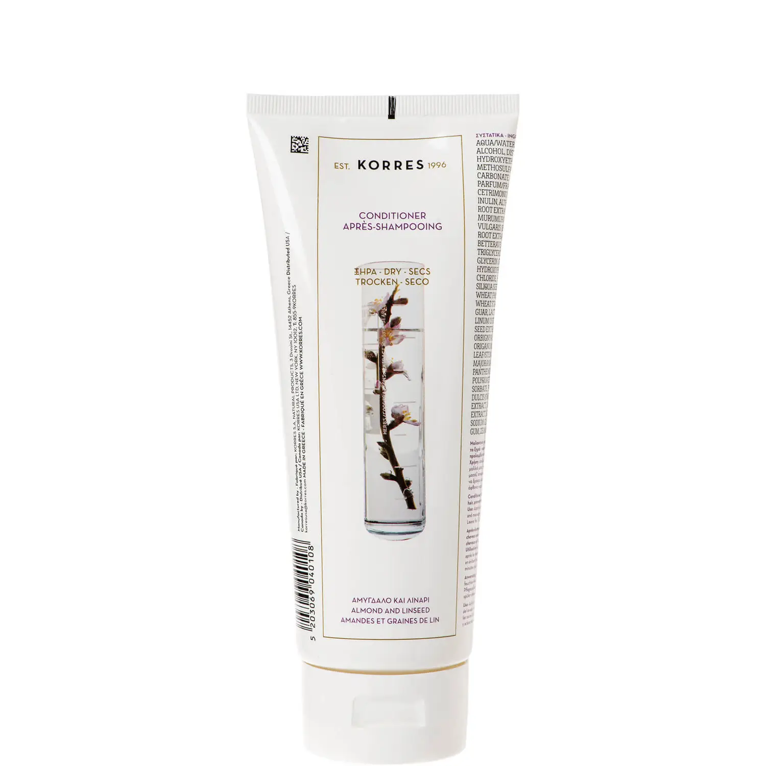 Korres Conditioner- Almond and Linseed- for Dry and Damaged Hair 200ml